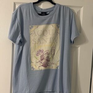 Chic Light Blue Graphic Tee